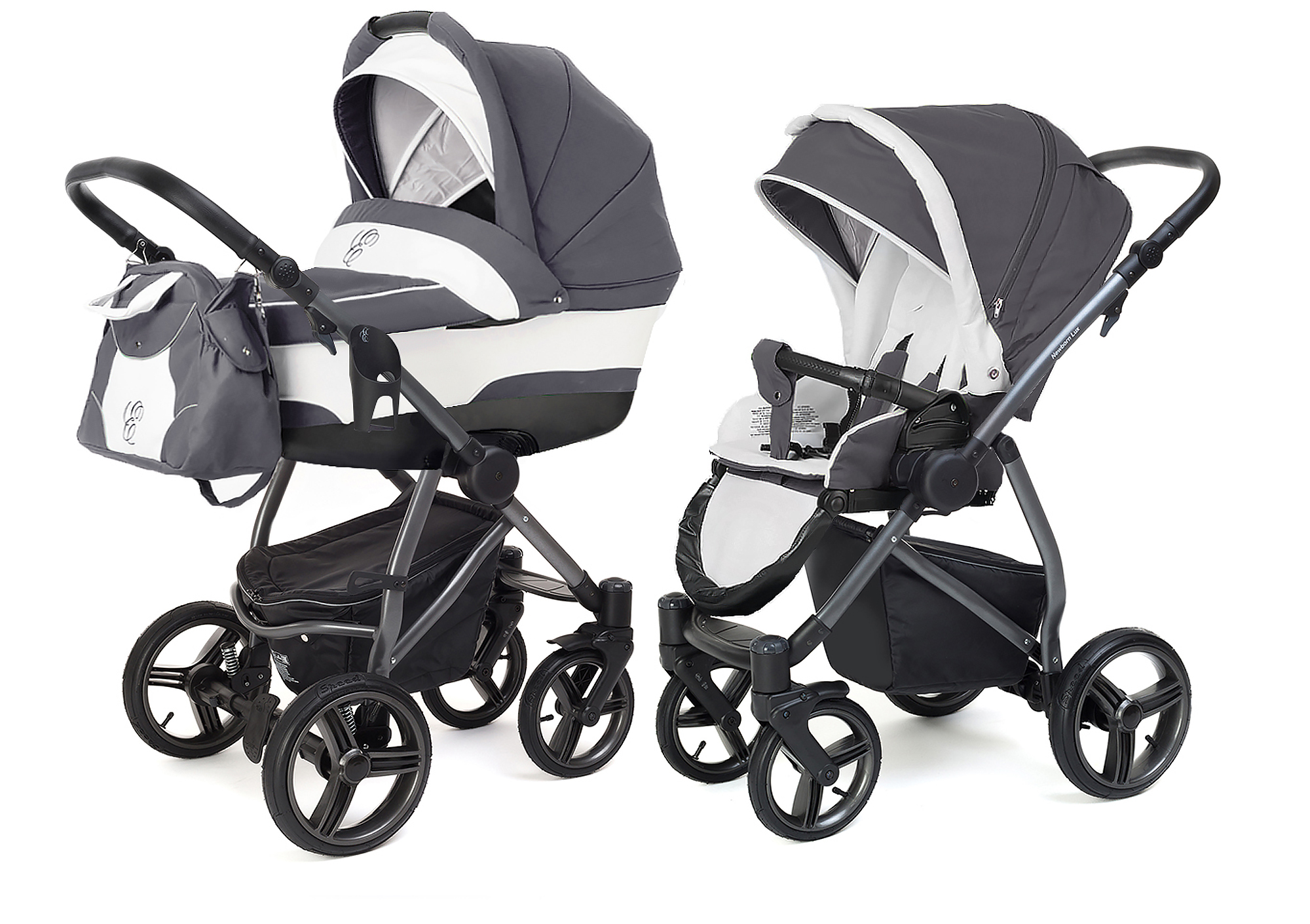 Коляска 2 в 1 Esspero Newborn Lux (шасси Graphite) Grey Lux