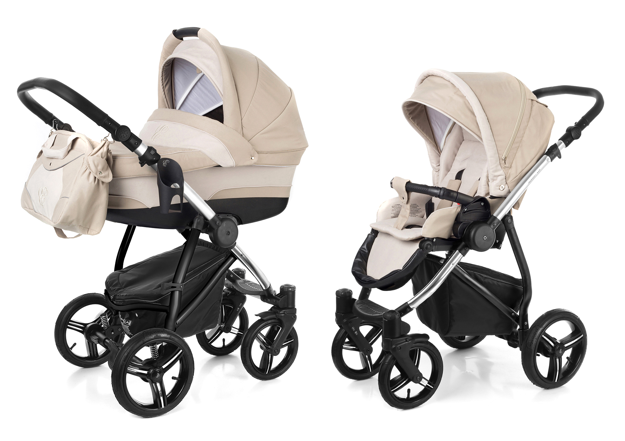 Коляска 2 в 1 Esspero Newborn Lux (шасси Chrome) Khakki Beige