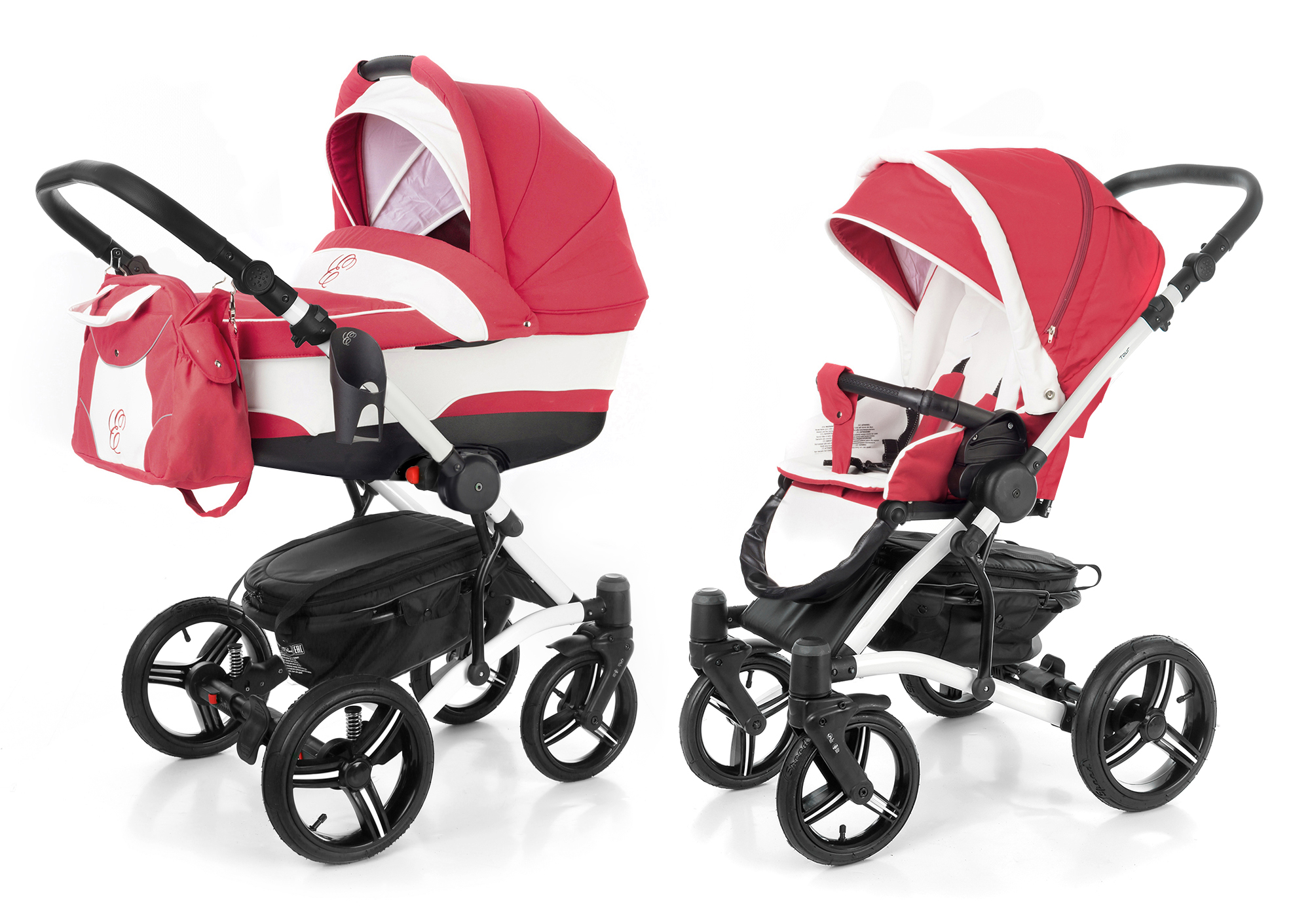 Коляска 2 в 1 Esspero Tour (шасси White) Red Lux
