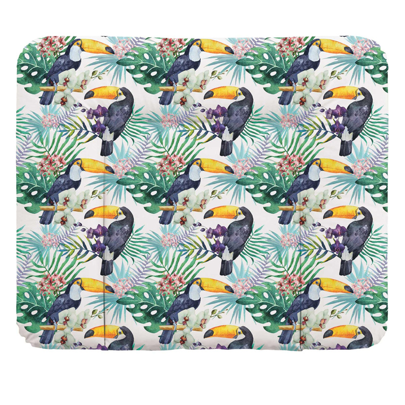 Пеленальный матрац 70x85 см Ceba Baby Flora Fauna мягкий на комод Tucan W-134-099-544