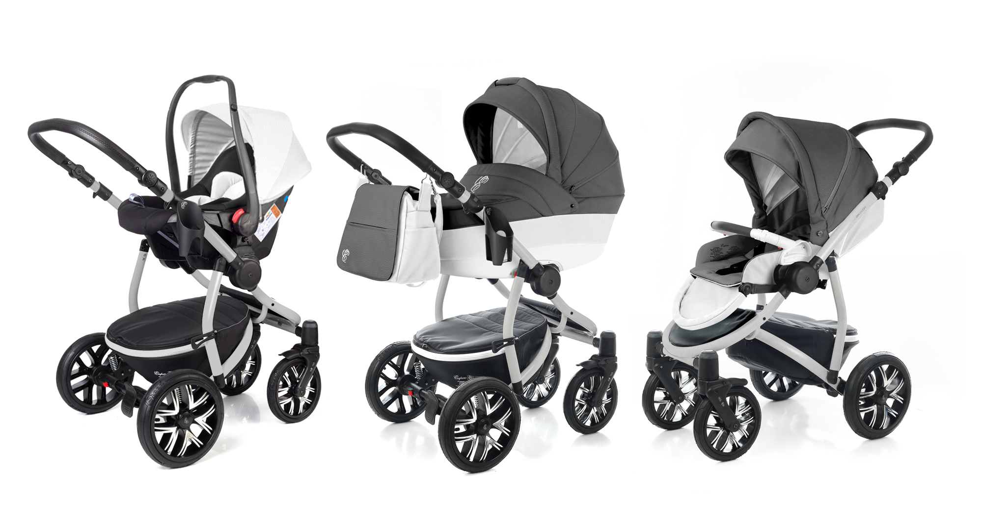 Коляска 3 в 1 Esspero Grand Discovery (шасси Grey) Graphite leatherette