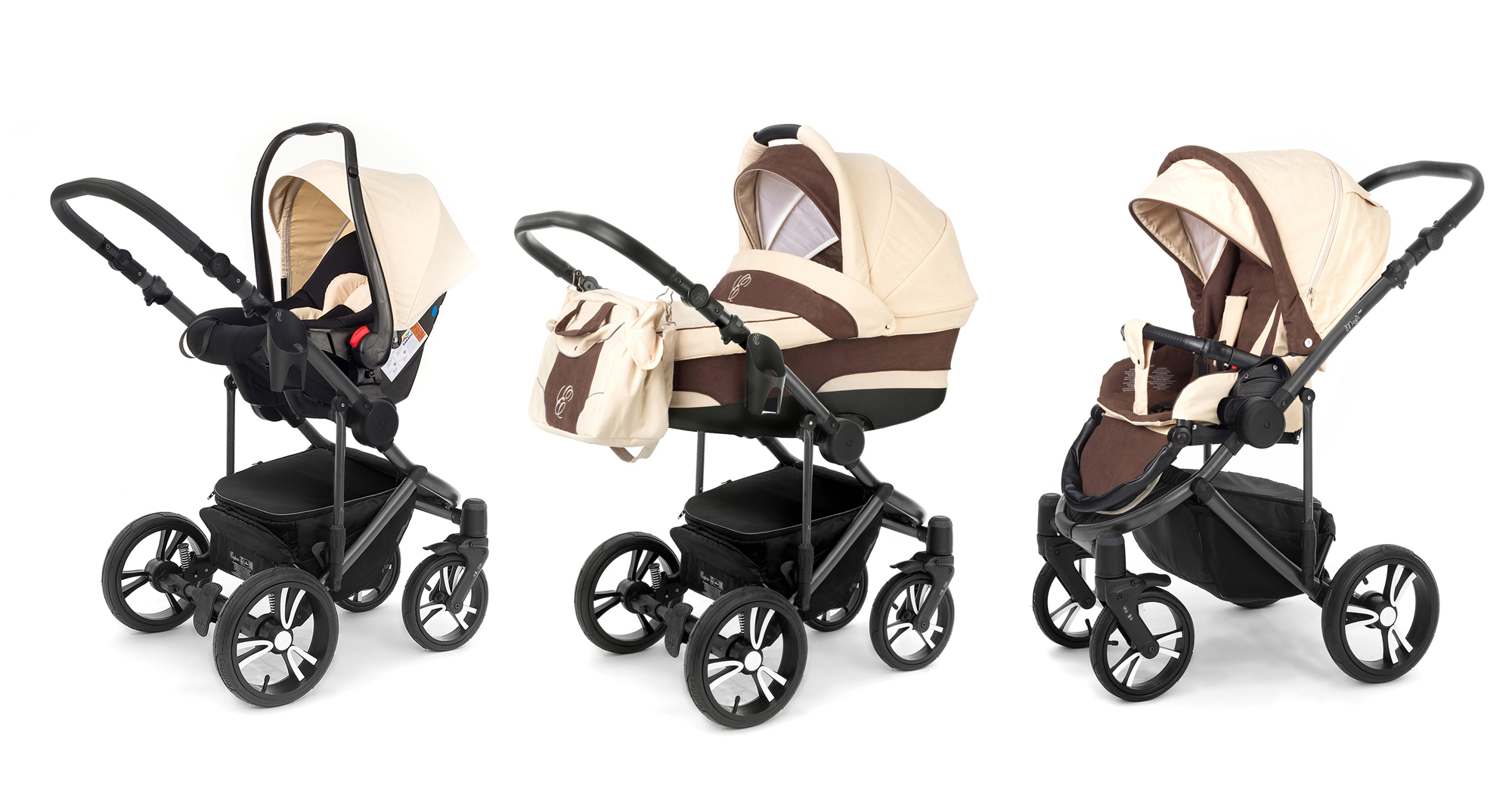 Коляска 3 в 1 Esspero Magic Pro (шасси Graphite) Beige Brown