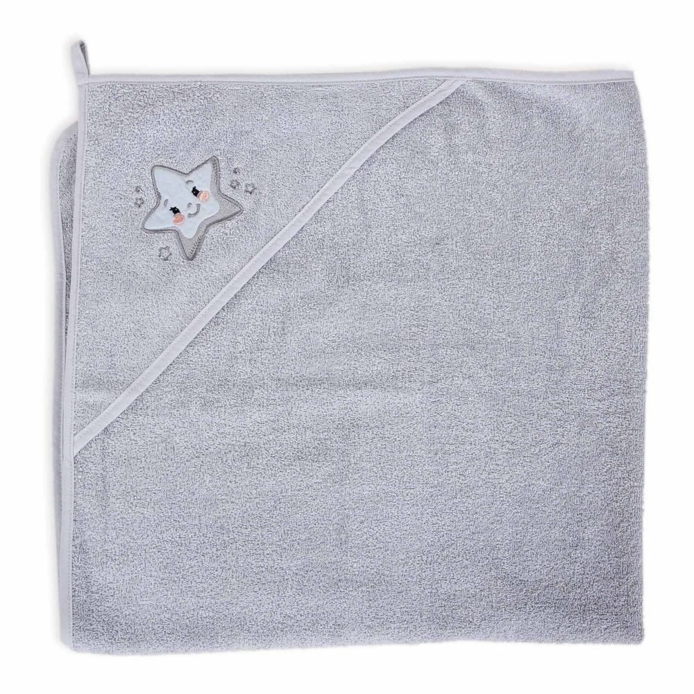 Полотенце-уголок Ceba Baby 100x100 см W-815-302-577 Star grey