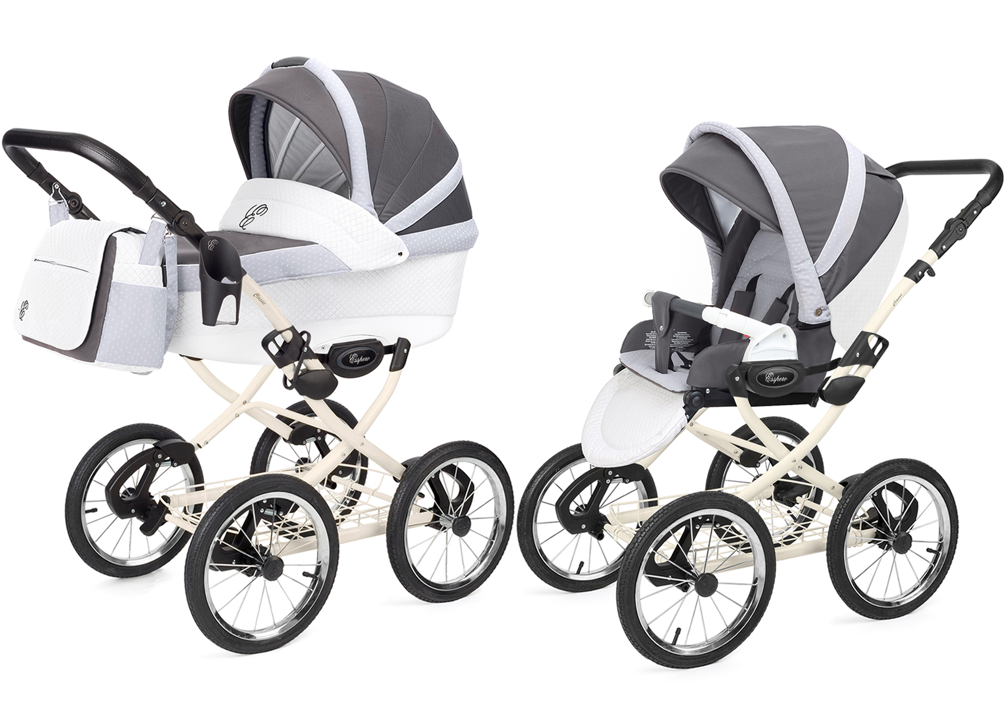 Коляска 2 в 1 Esspero Grand Classic (шасси Beige) Royal Silver