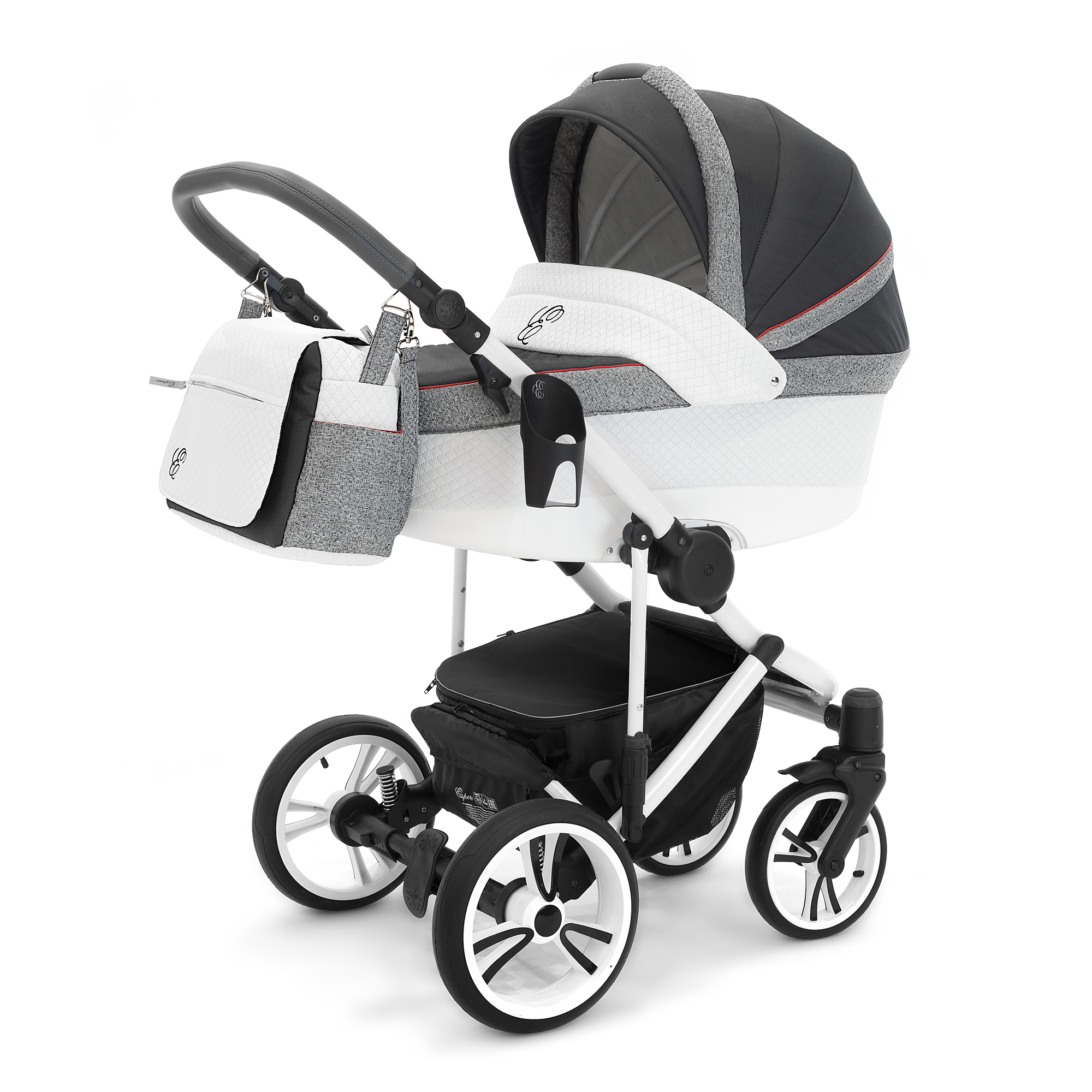 Коляска для новорожденных Esspero Grand Magic Pro (шасси White) Royal Grey