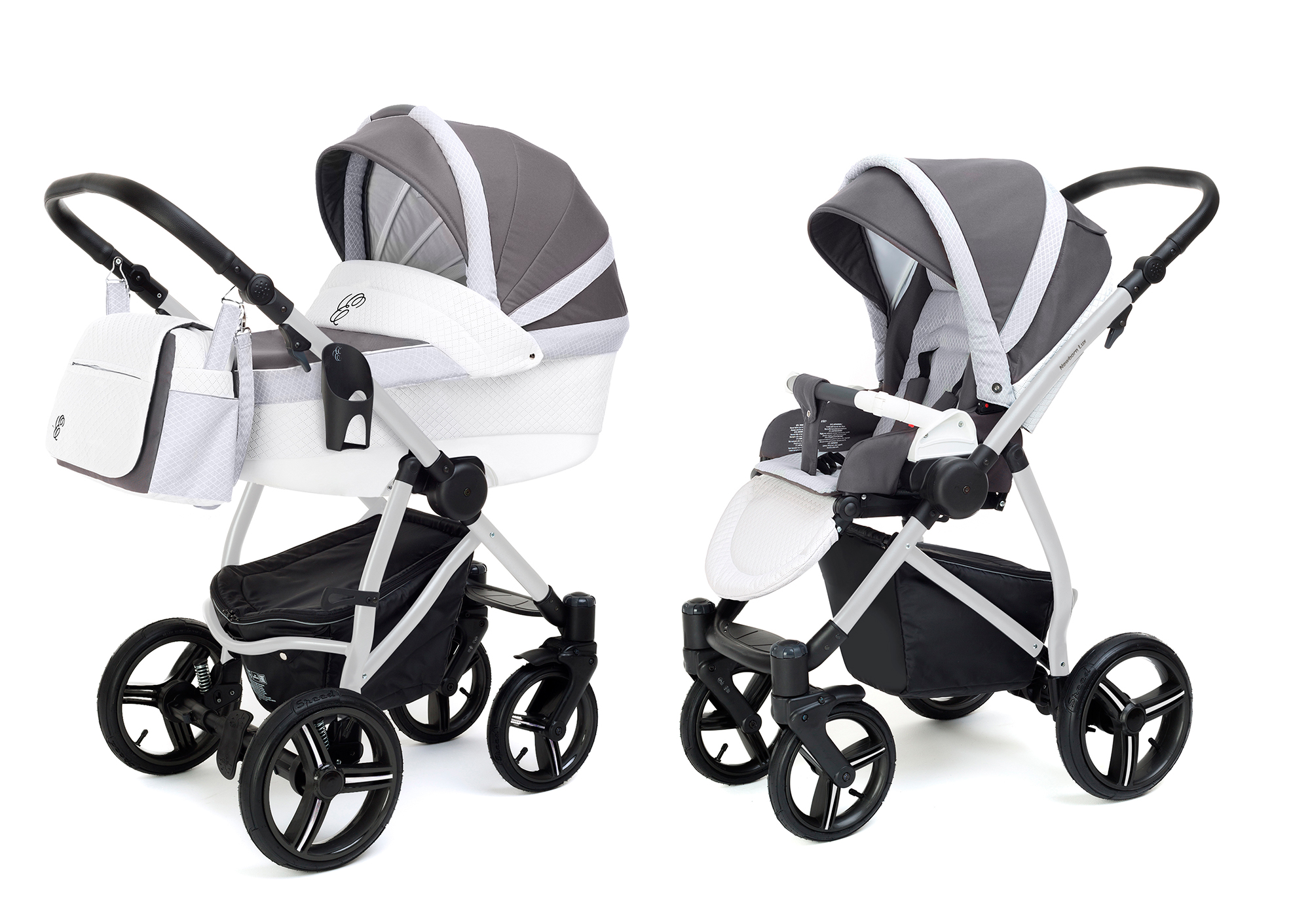 Коляска 2 в 1 Esspero Grand Newborn Lux (шасси Grey) Royal Light Grey