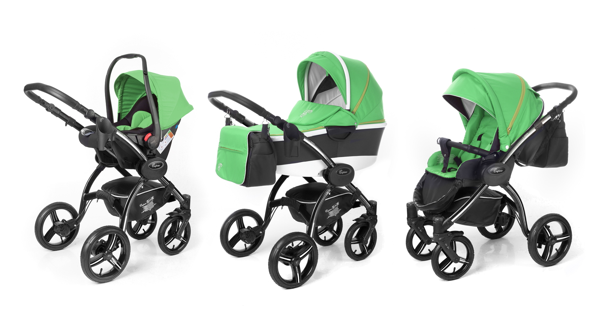 Коляска 3 в 1 Esspero I-Nova Alu (шасси Black) Green