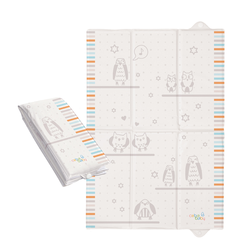 Пеленальный матрац Ceba Baby для путешествий 40х60 Owls Grey