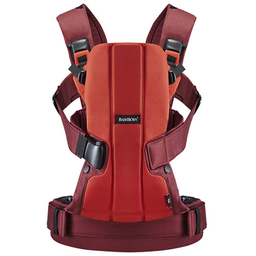 Рюкзак-кенгуру BabyBjorn We Cotton Оранжевый с красным