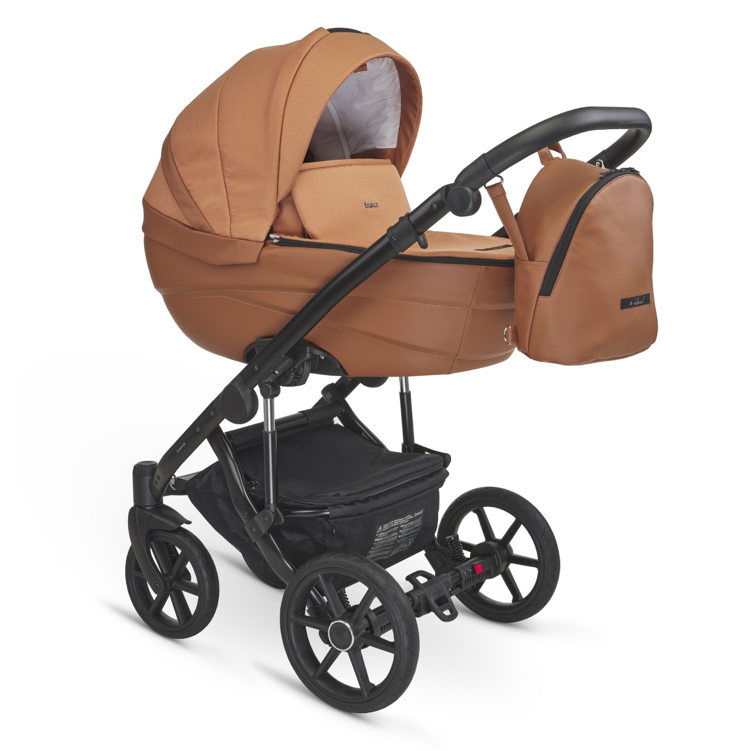 Коляска 2в1 BEXA IDEAL рыжий+рыжая кожа