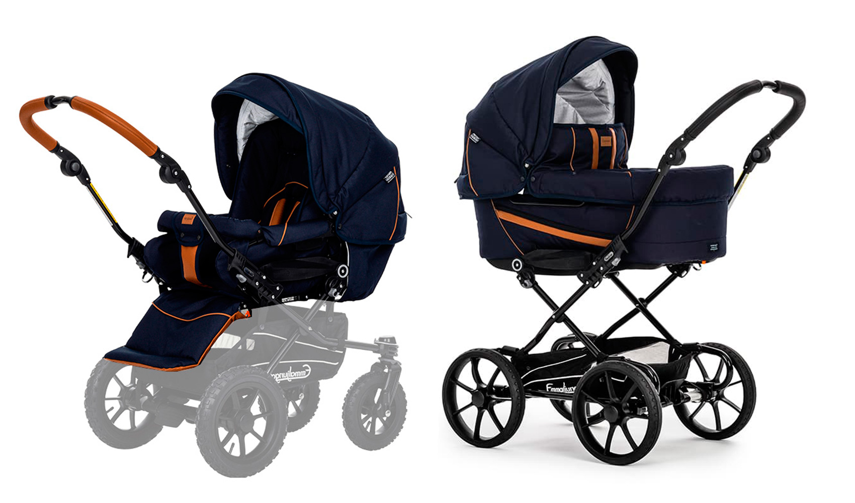 Коляска 2 в 1 Emmaljunga Edge Duo Combi Outdoor (шасси City Black) Navy