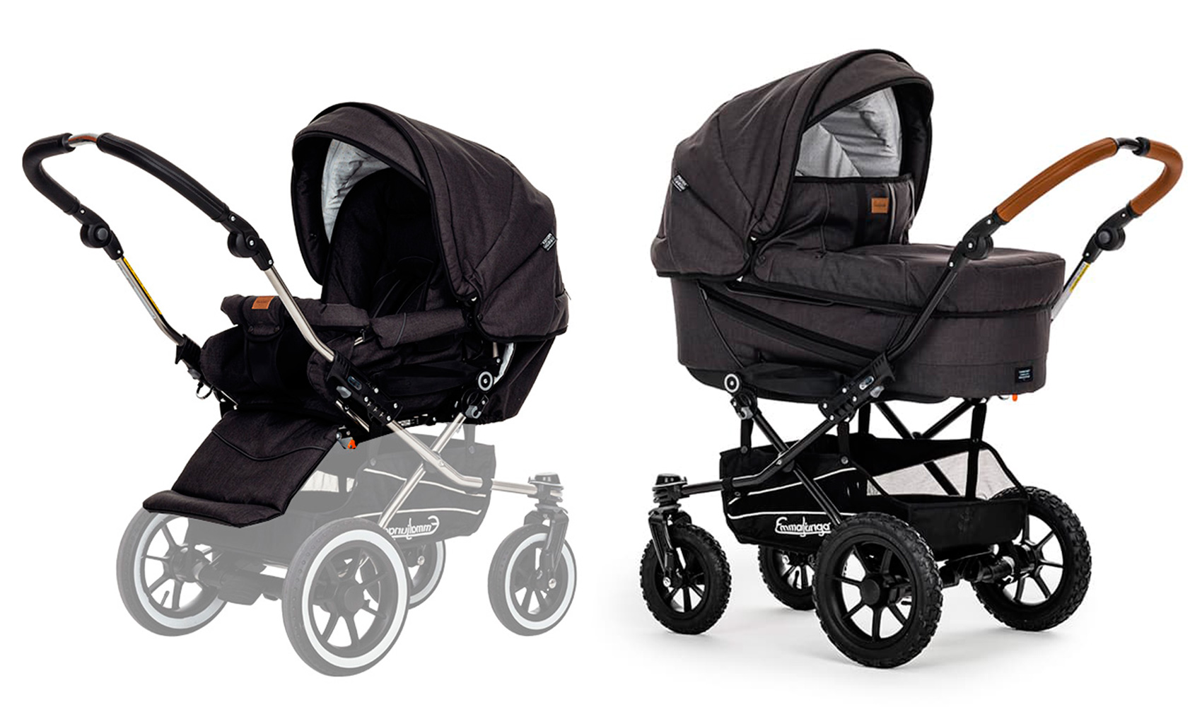 Коляска 2 в 1 Emmaljunga Edge Duo Combi Lounge ( Duo S Outdoor) Black