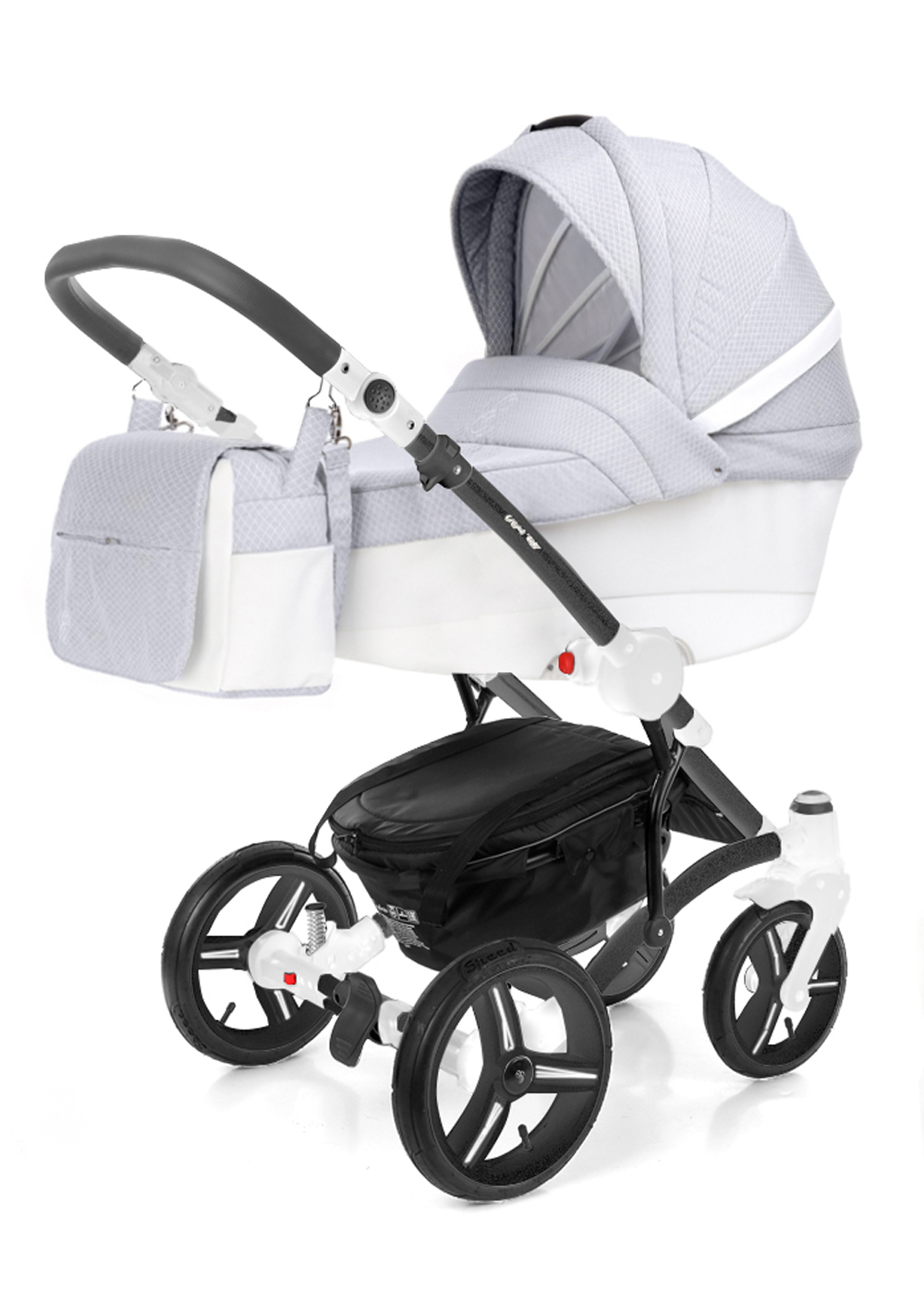 Коляска для новорожденных Esspero Grand Tour (шасси White) Grey Diamond