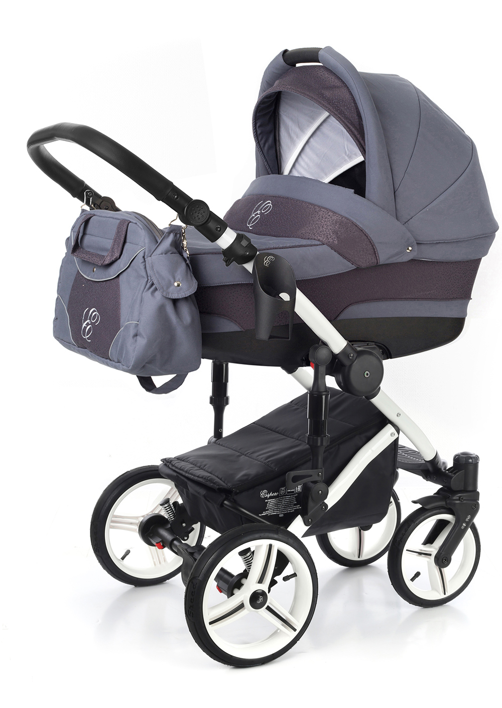 Коляска для новорожденных Esspero Magic (шасси White) Dark Grey