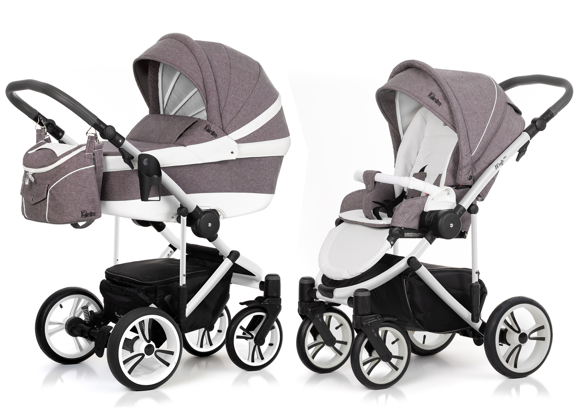 Коляска 2 в 1 Esspero Denim (шасси Magic Pro White) Brown