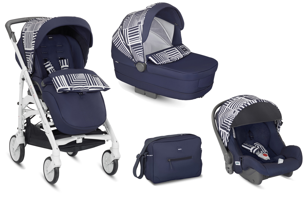 Коляска 3 в 1 Inglesina Trilogy System Navy (белое шасси)
