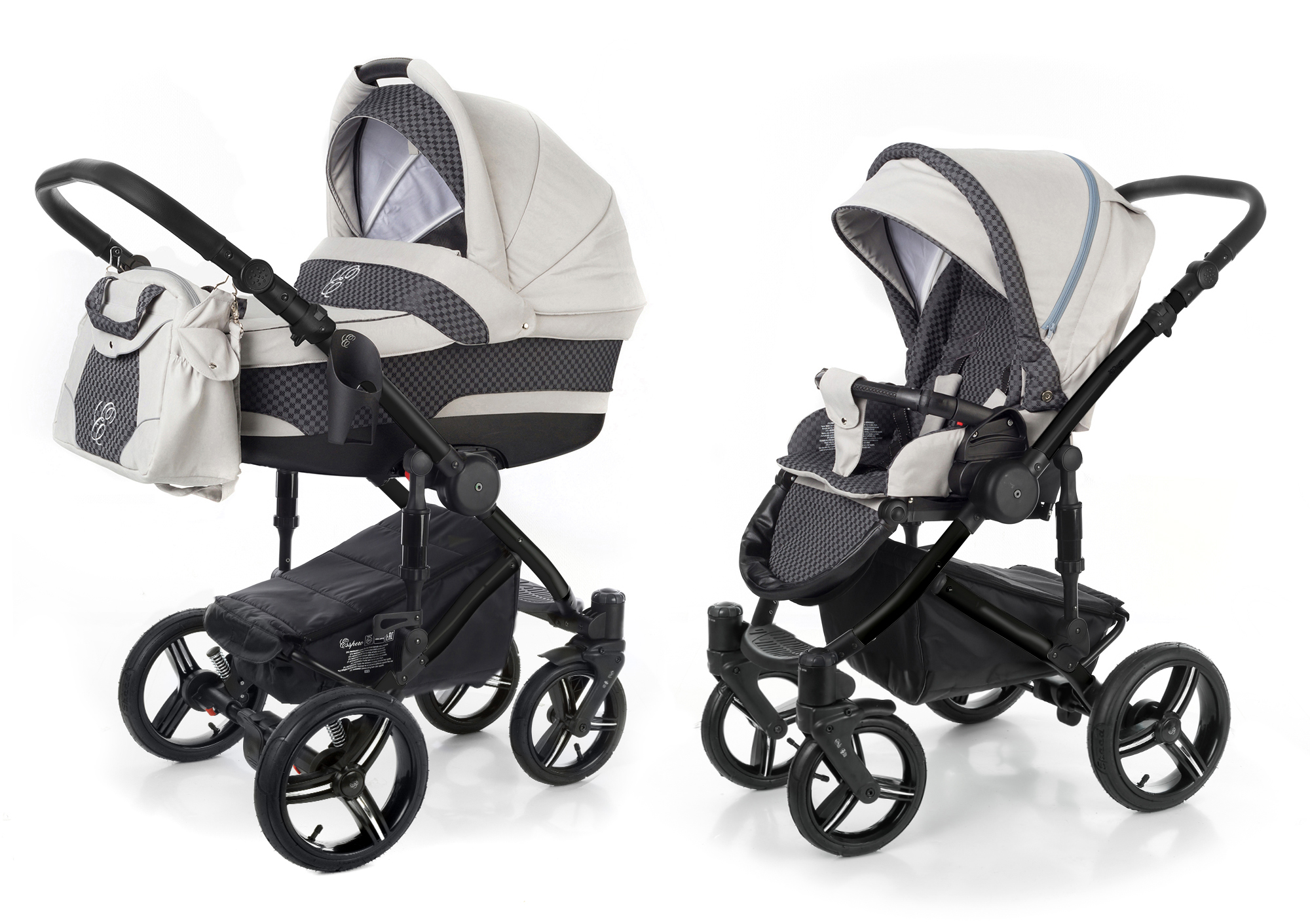 Коляска 2 в 1 Esspero Magic (шасси Black) Grey Carbon