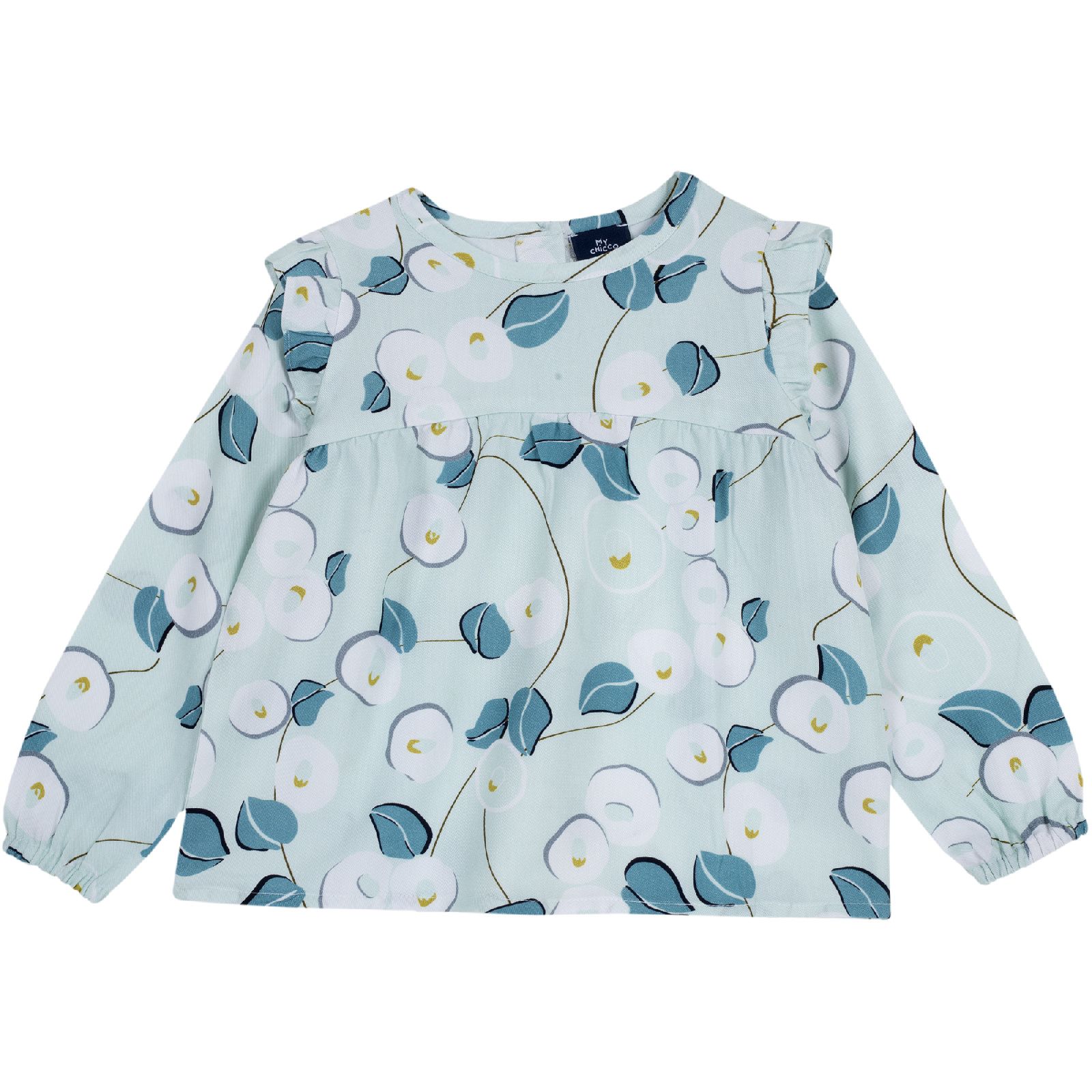 Блузка Chicco, цвет бело-голубой Бело-голубой, р.110