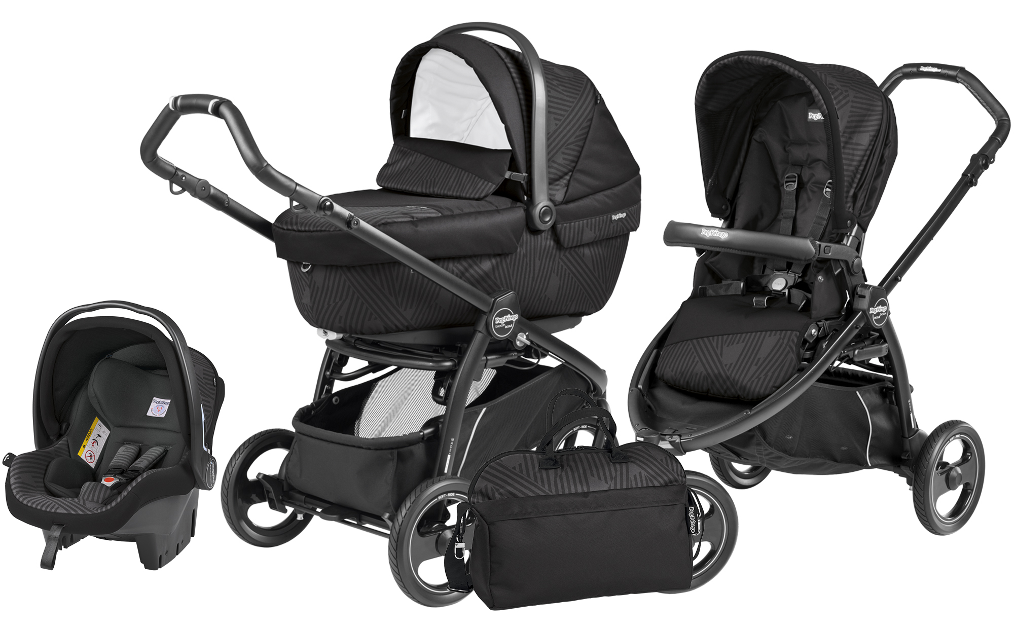 Коляска 3 в 1 Peg Perego Book Scout XL Set Modular Geo Black