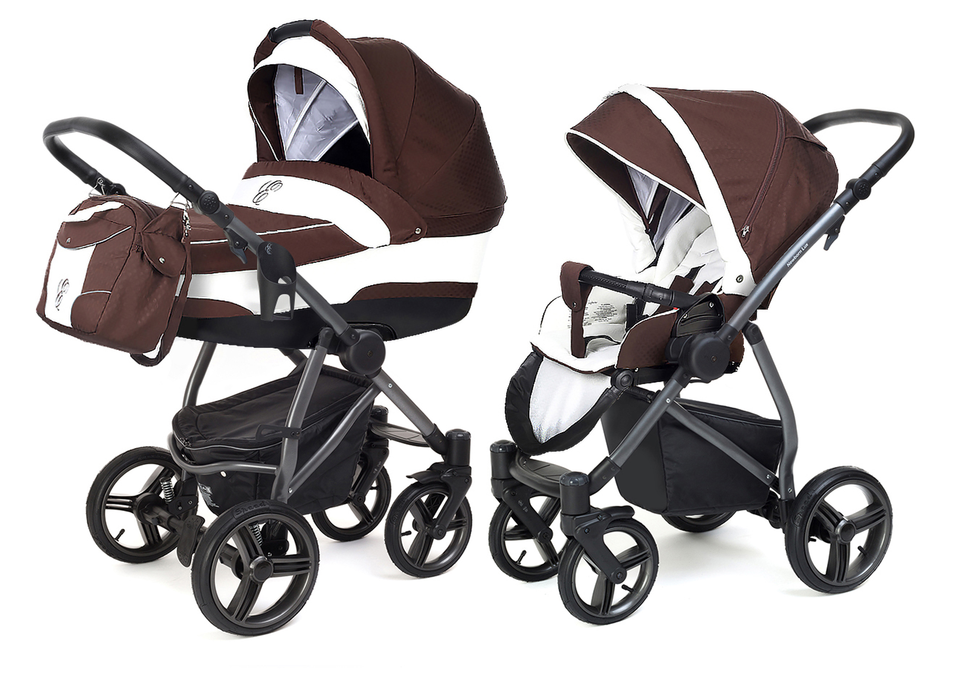 Коляска 2 в 1 Esspero Newborn Lux (шасси Graphite) Chocco
