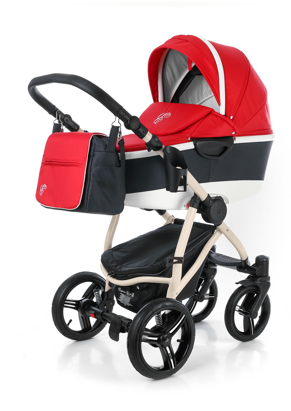 Коляска для новорожденных Esspero Newborn Lux Alu (шасси Beige) Red
