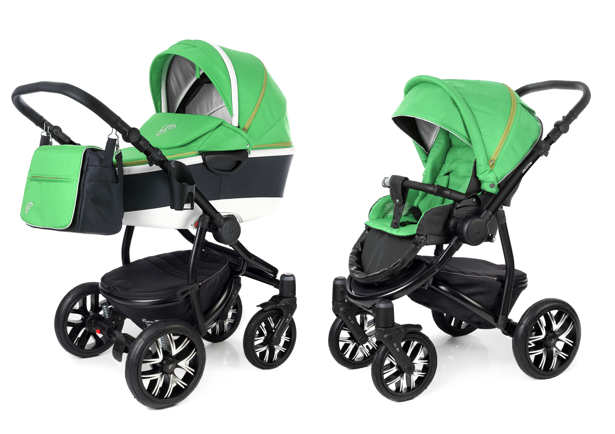 Коляска 2 в 1 Esspero Discovery Alu (шасси Black) Green