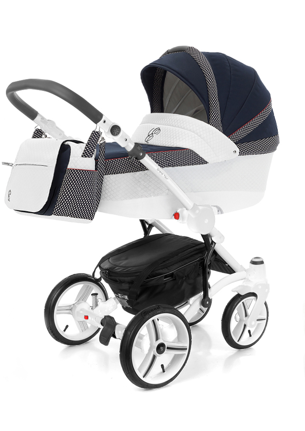 Коляска для новорожденных Esspero Grand Tour (шасси White) Royal Deep Ocean