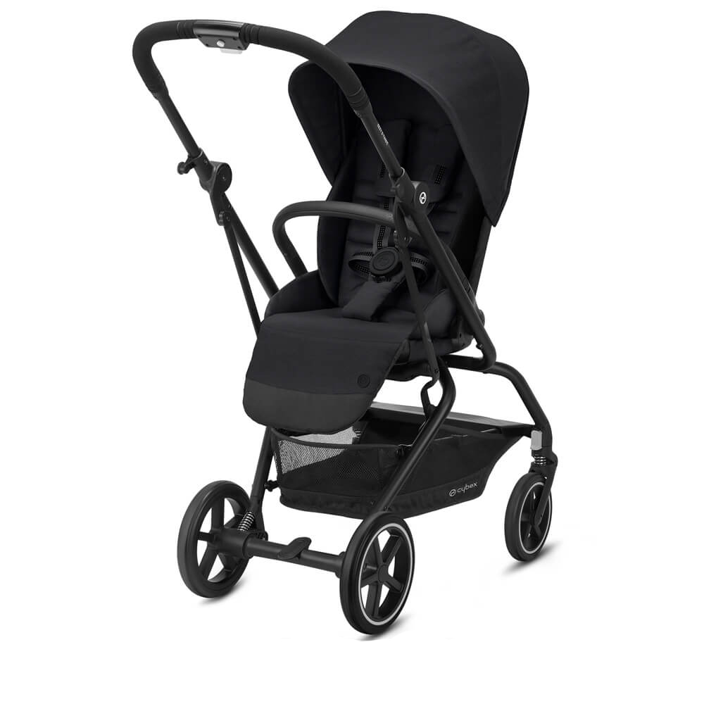 Прогулочная коляска Cybex Eezy S Twist Plus 2 Deep Black с дождевиком и бампером