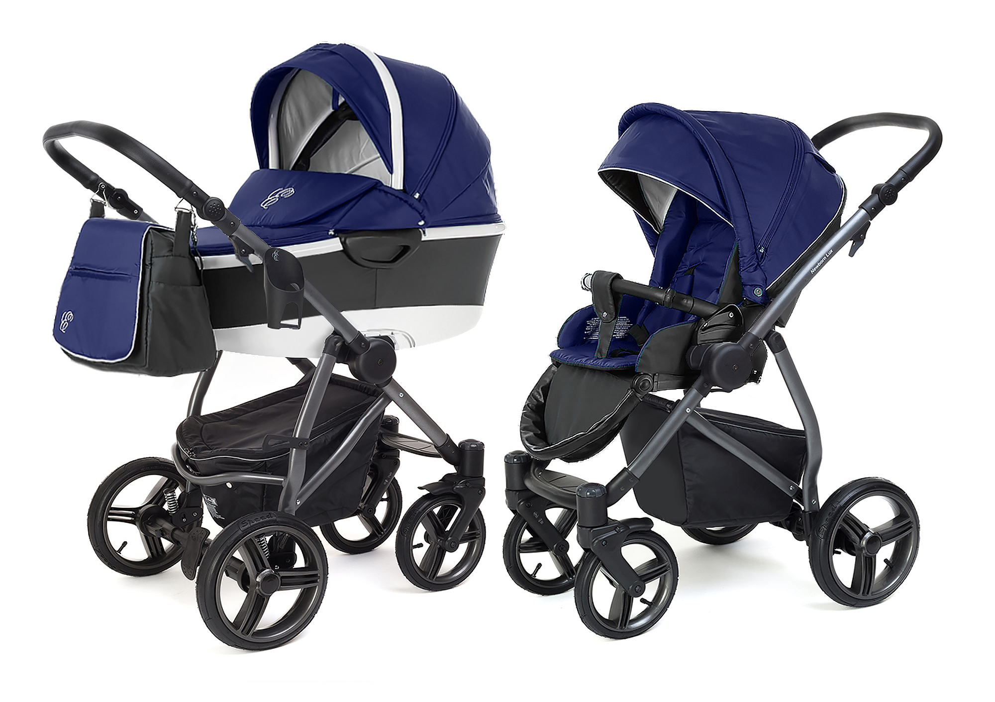 Коляска 2 в 1 Esspero Newborn Lux Alu (шасси Graphite) Navy