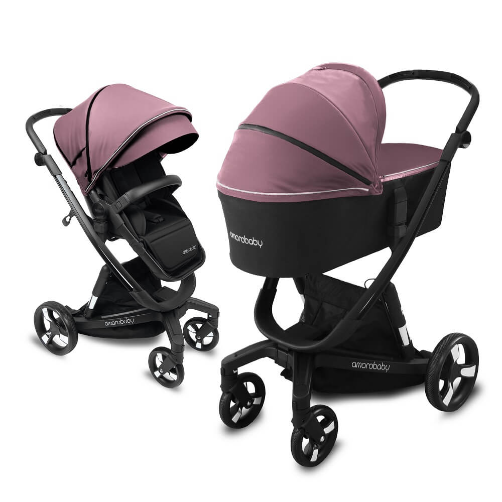 Коляска 2 в 1 Amarobaby Tutum с Auto Brake Розовый
