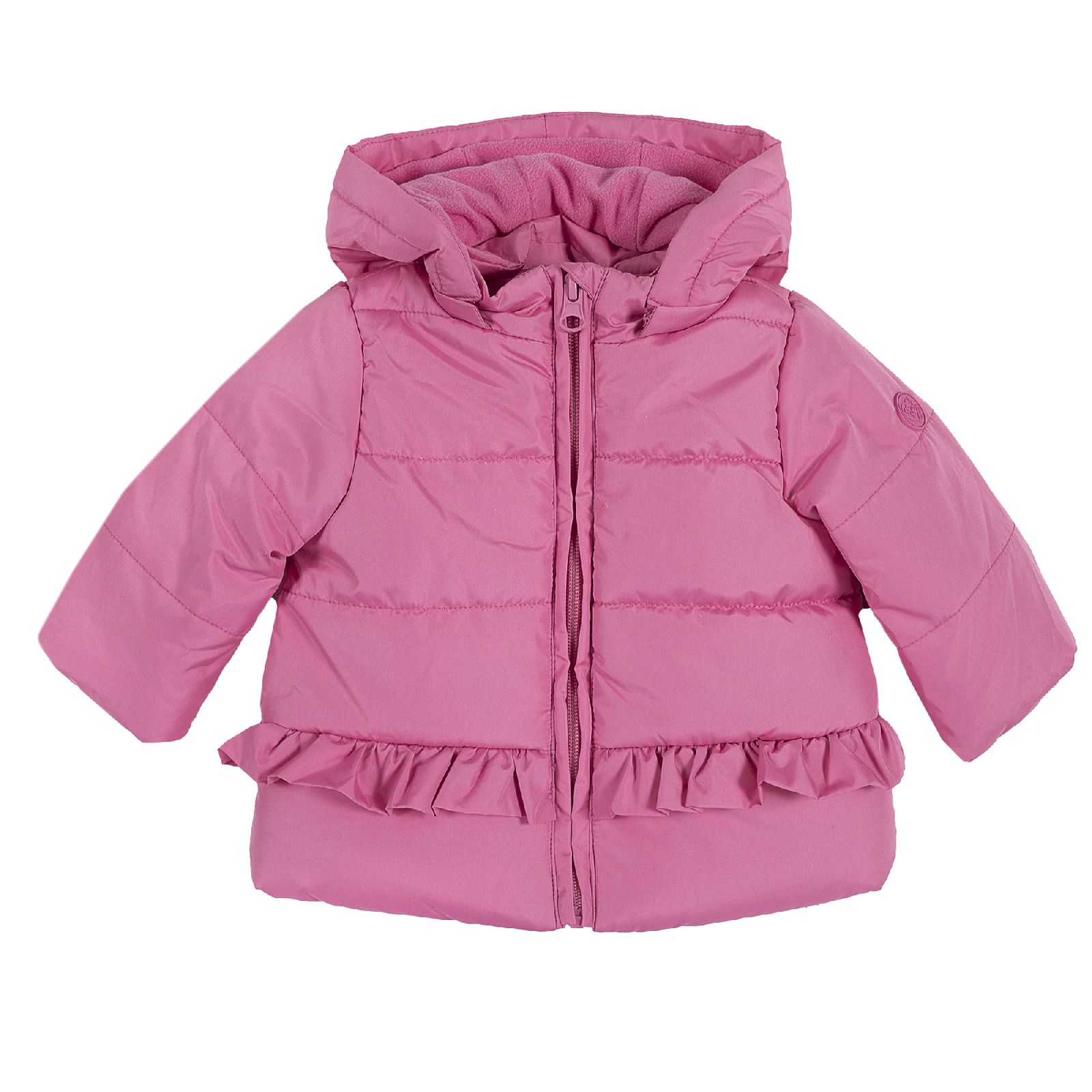 Куртка Chicco для девочек, с рюшами, цвет розовый Розовый, р.86