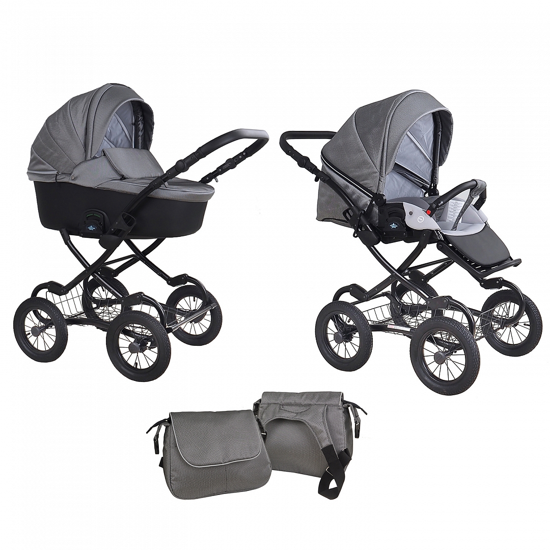 Коляска 2 в 1 Tutis Zippy Classic Черный короб/СЕРЕБРО