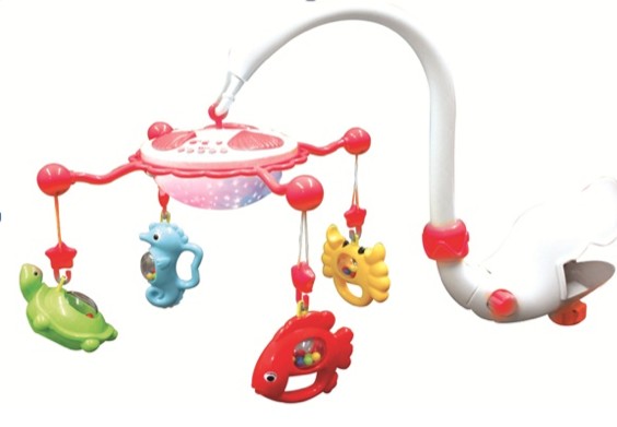 Музыкальная карусель с ночником Baby Mix Подводный мир Красный