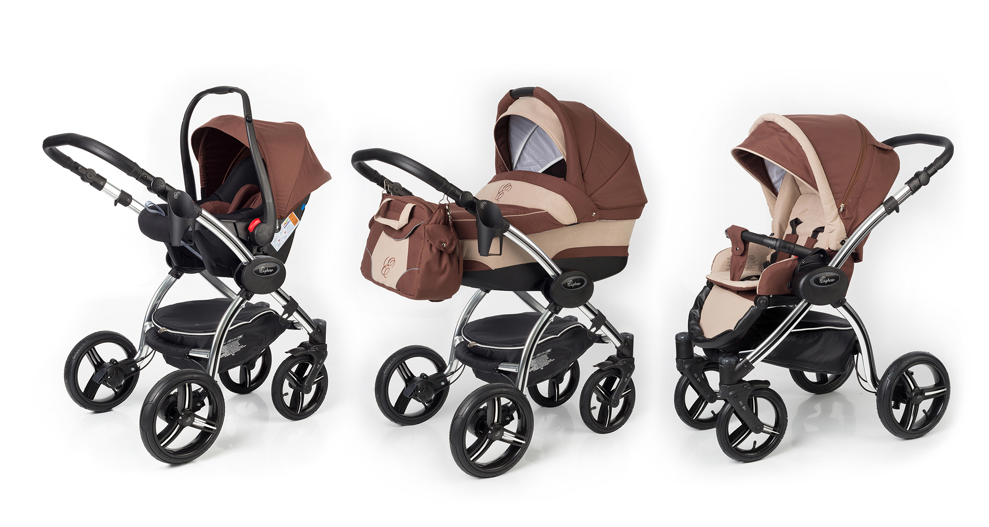 Коляска 3 в 1 Esspero I-Nova (шасси Chrome) Brown Beige