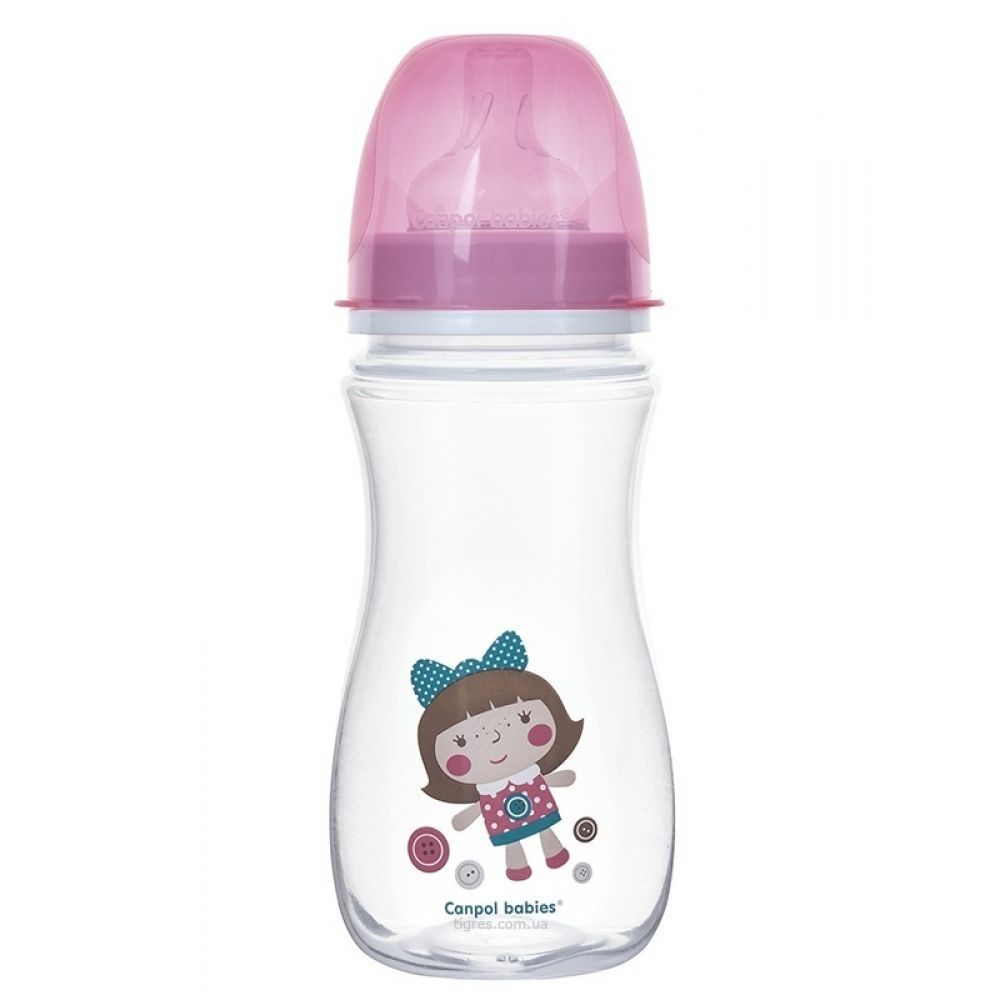 Бутылочка Canpol EasyStart Toys шир. горл., антикол., 300 мл, 12+, арт. 35/222 розовый