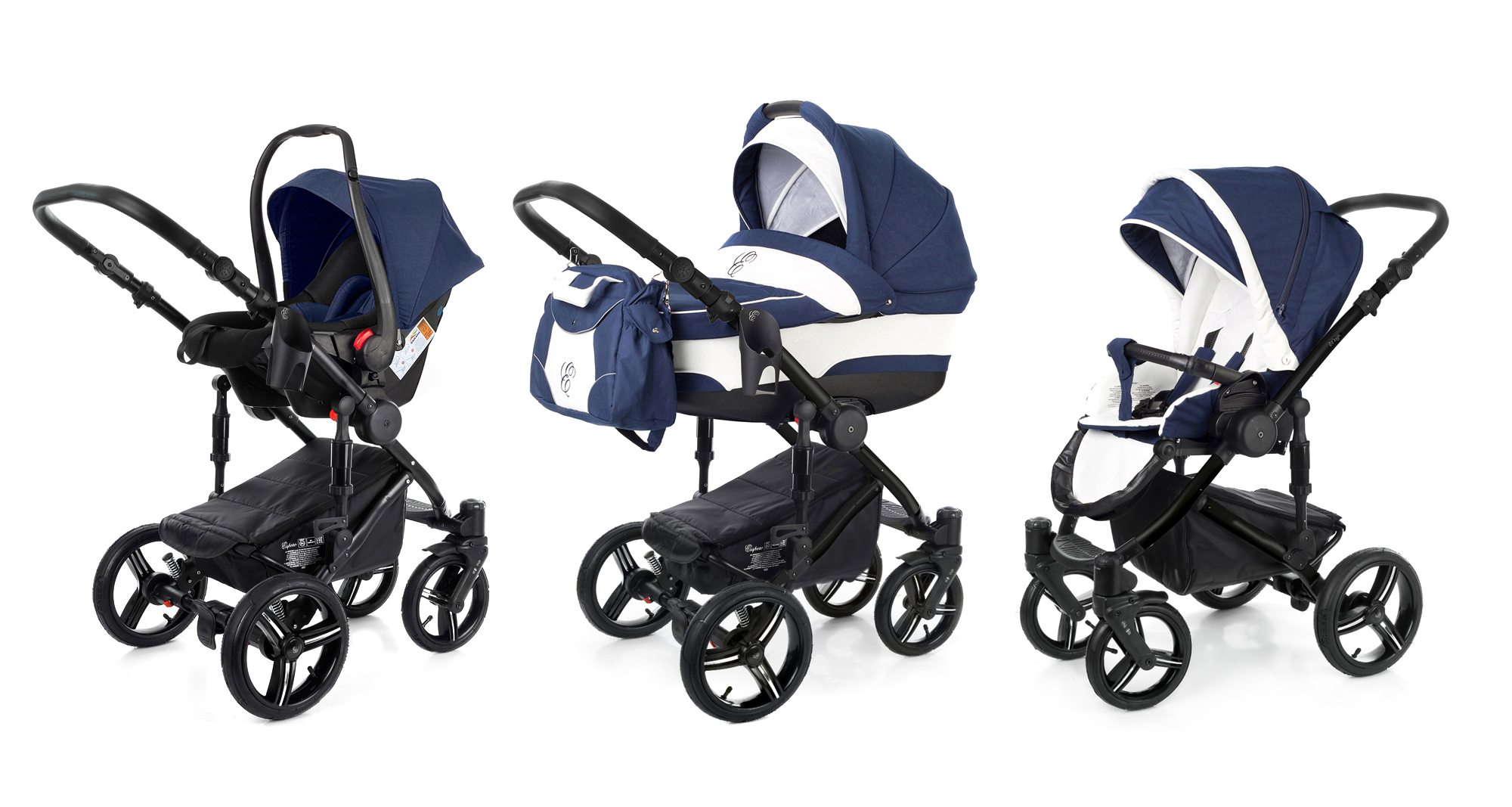 Коляска 3 в 1 Esspero Magic (шасси Black) Navy Lux