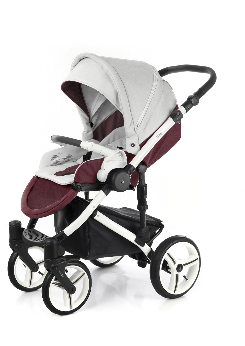 Прогулочная коляска Esspero Grand Magic (шасси White) Maroon leatherette