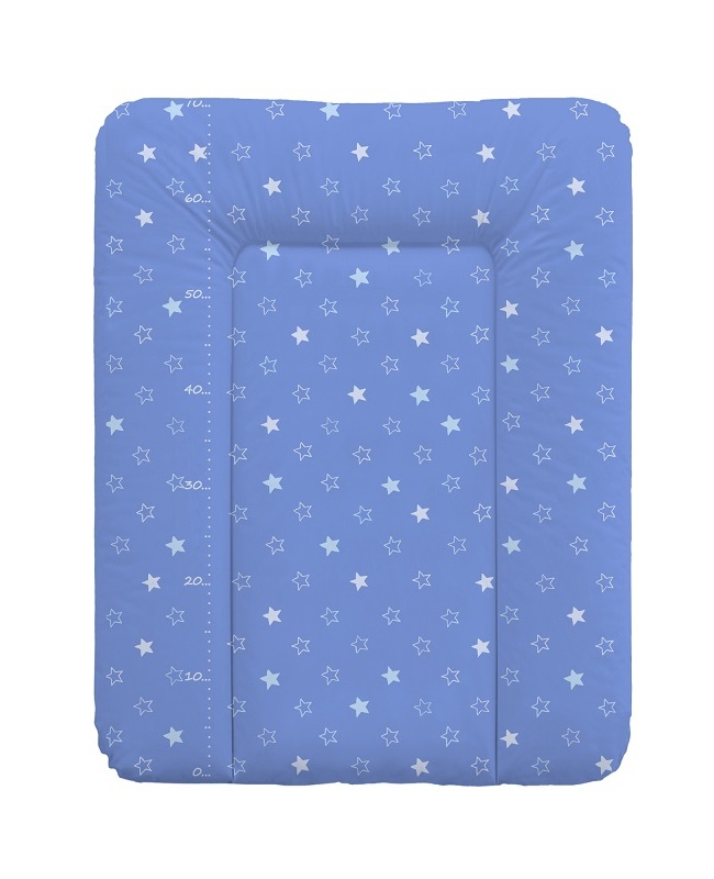 Пеленальный матрац Ceba Baby мягкий на комод 70x50 см Stars Dark Blue