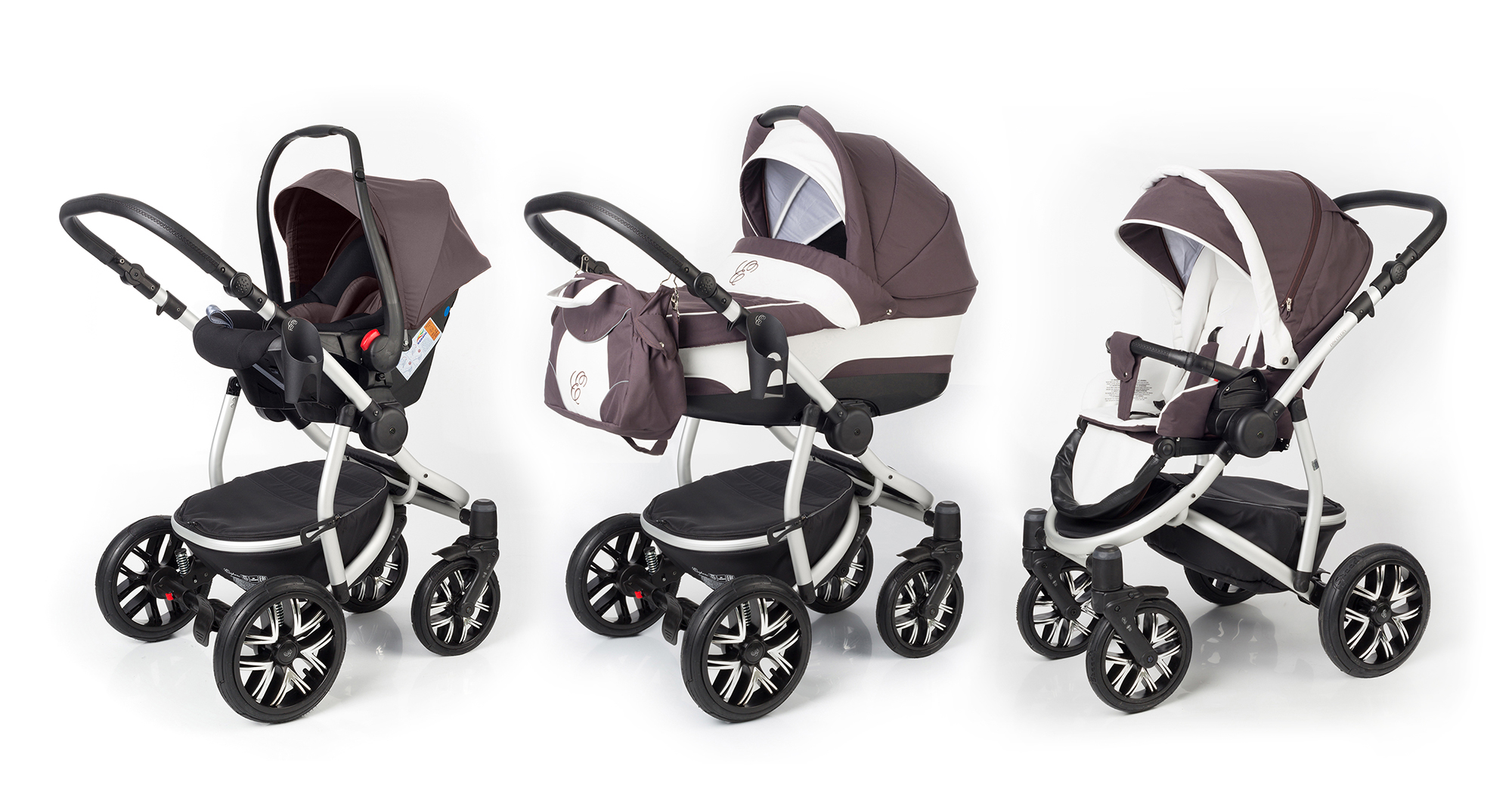 Коляска 3 в 1 Esspero Discovery (шасси Grey) Brown Lux