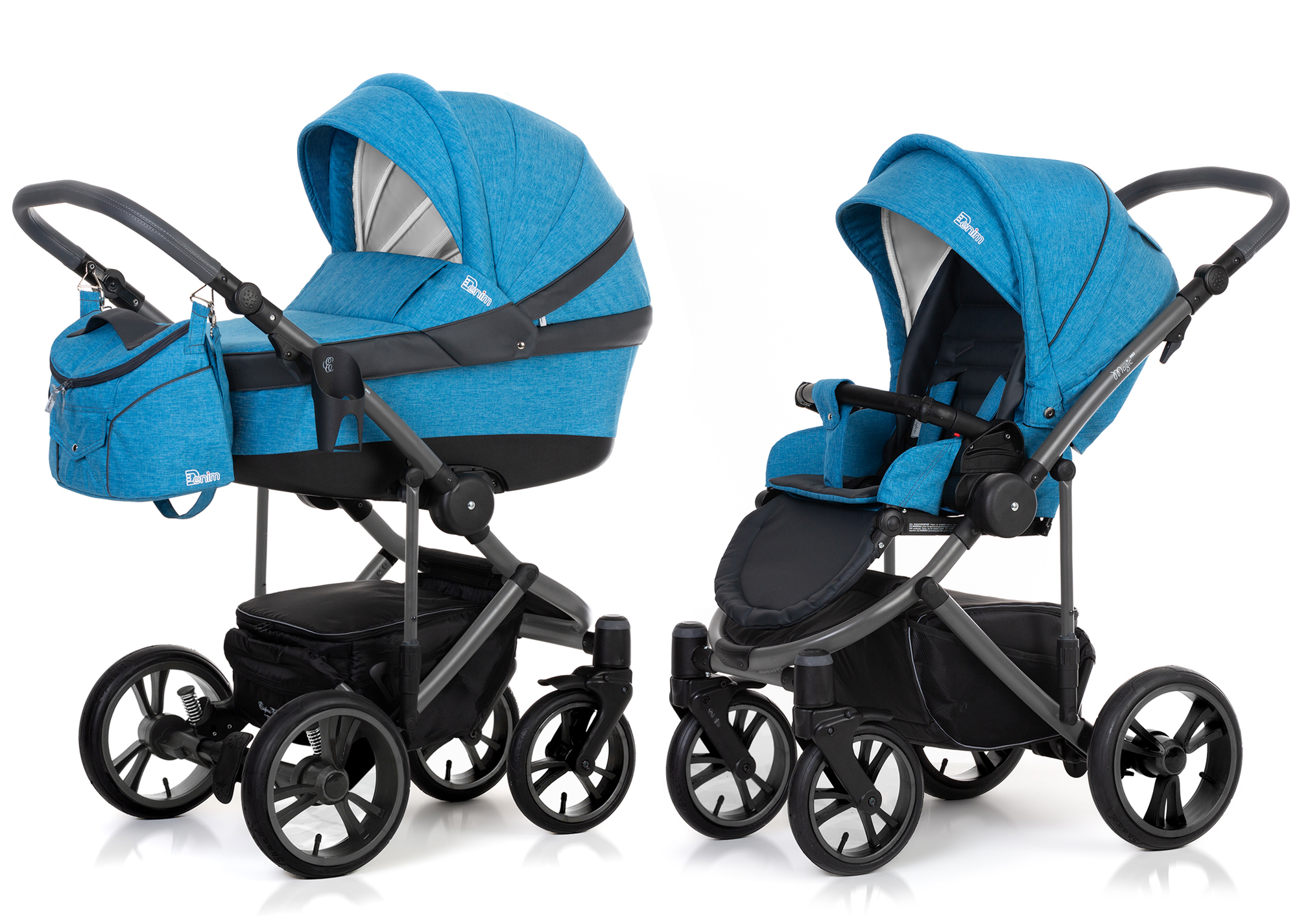 Коляска 2 в 1 Esspero Denim (шасси Magic Pro Graphite) Sky