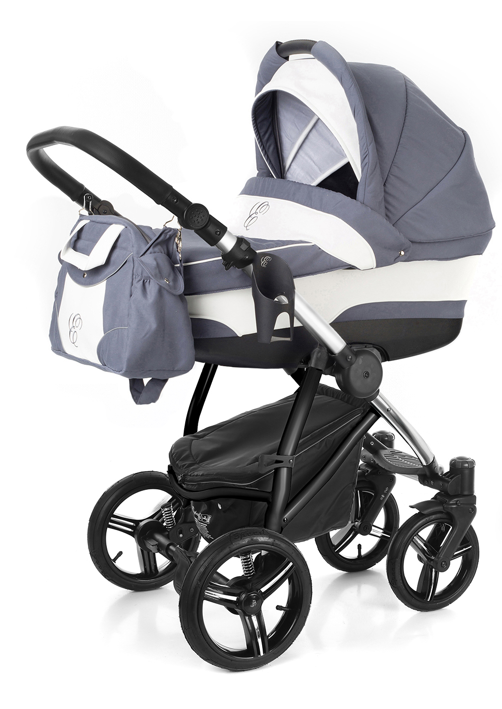 Коляска для новорожденных Esspero Newborn Lux (шасси Chrome) Grey Lux