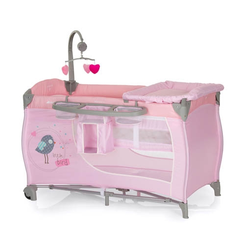 Детский манеж-кроватка Hauck Babycenter Birdie grey