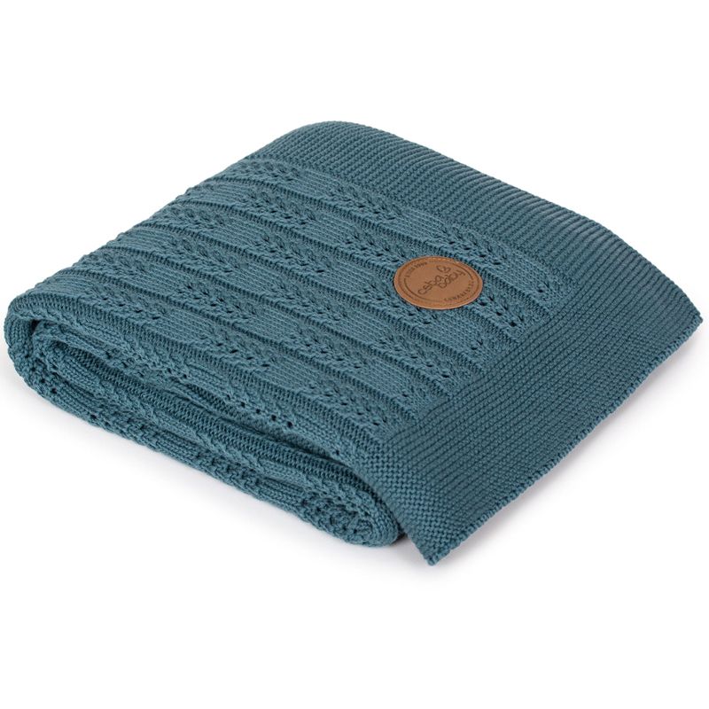 Плед Ceba Baby 90*90 вязаный Herringbone malibu W-812-109-158