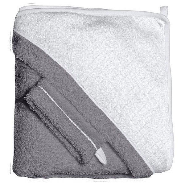 Red Castle Hooded Towel Grey-White
