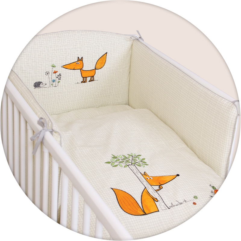 Постельное бельё Ceba Baby с вышивкой 3 предмета Fox Ecru