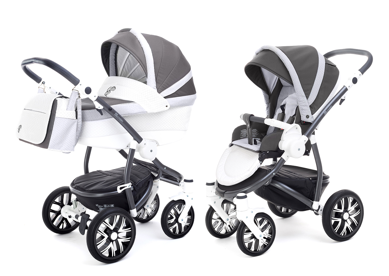 Коляска 2 в 1 Esspero Grand Discovery (шасси Graphite White) Royal Light Grey