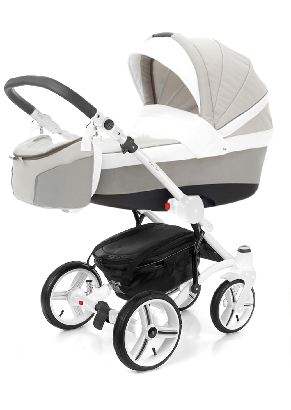 Коляска для новорожденных Esspero Grand Tour (шасси White) Vanila