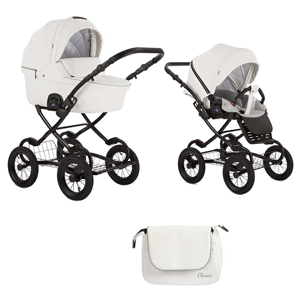 Коляска 2 в 1 Tutis Zippy Classic КОЖА БЕЛЫЙ