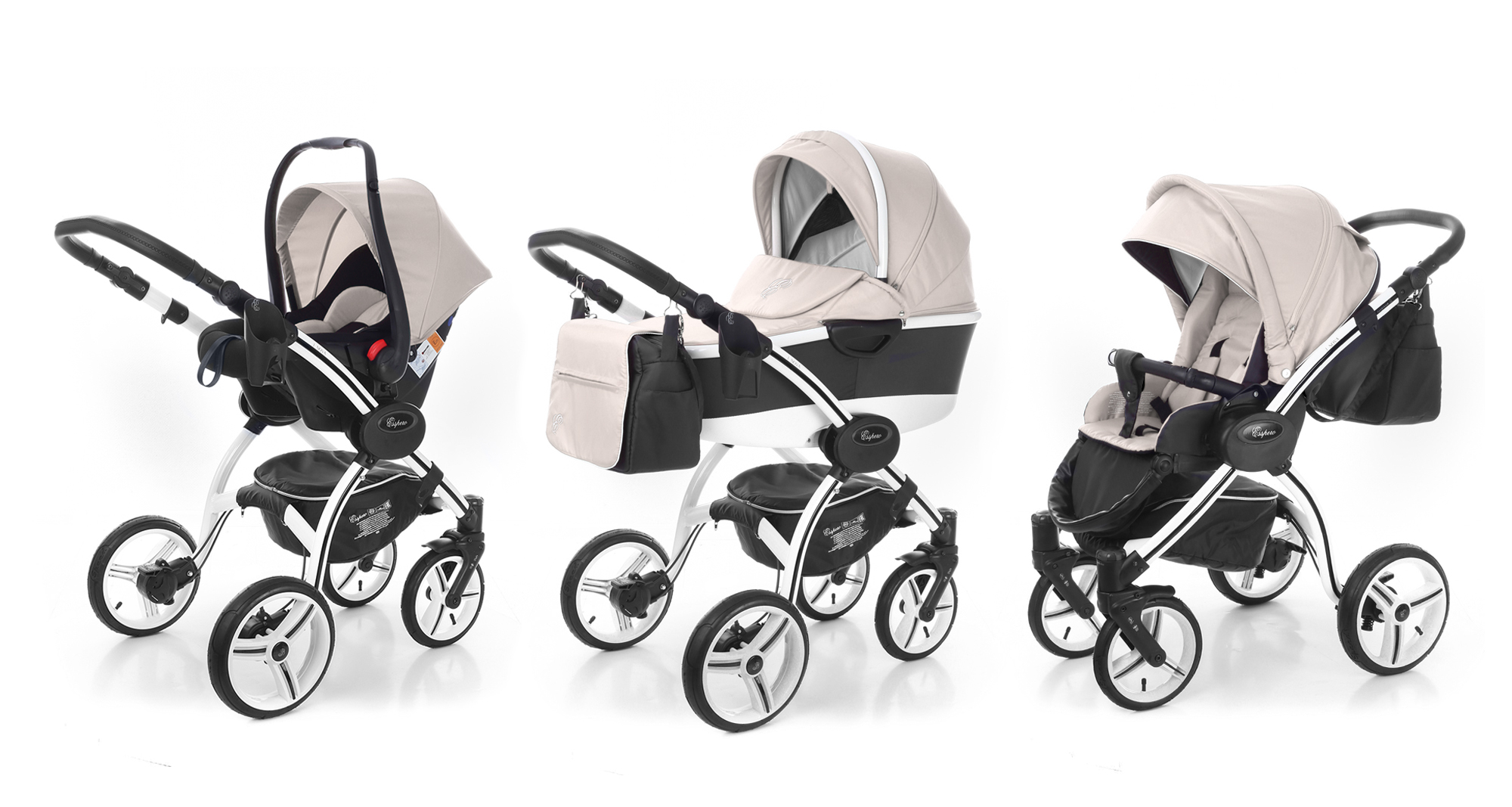 Коляска 3 в 1 Esspero I-Nova Alu (шасси White) Beige