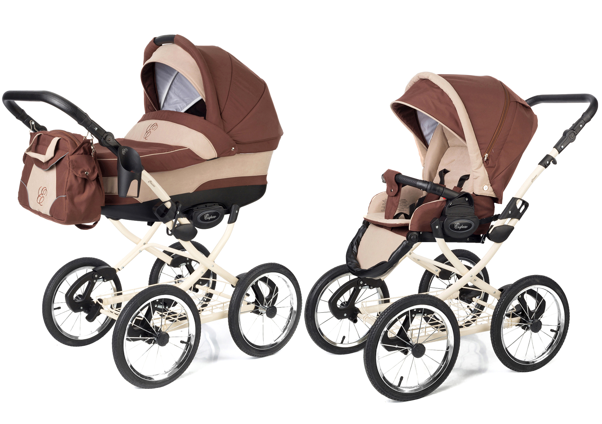 Коляска 2 в 1 Esspero Classic (шасси Beige) Brown Beige